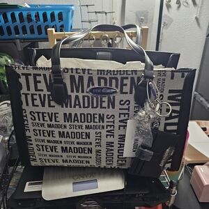 Steve Madden Monochrome Logo Briefcase